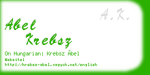 abel krebsz business card