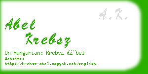 abel krebsz business card